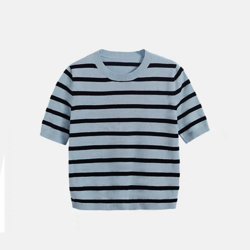 NIGO Striped Knitted Letter Short Sleeve T-shirt #nigo58125