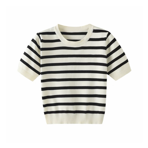 NIGO Striped Knitted Letter Short Sleeve T-shirt #nigo58125