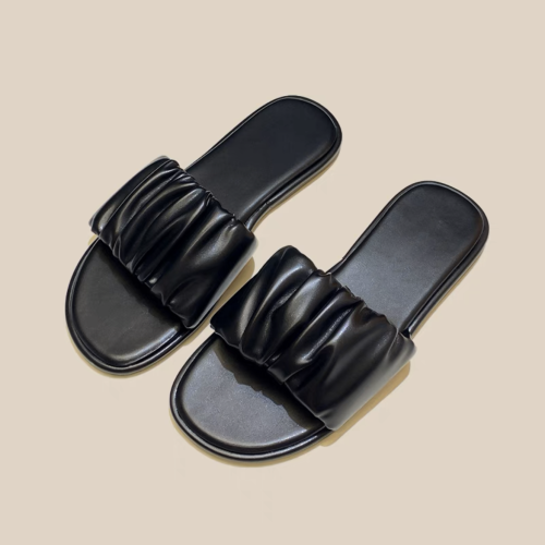 NIGO Fashionable Flat Bottomed Leather Slippers #nigo21132