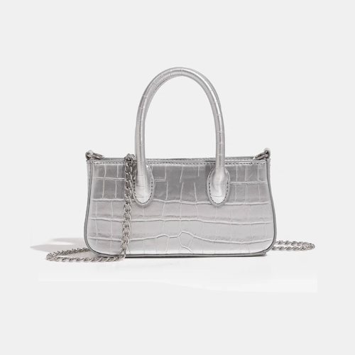 NIGO Silver Glossy Rectangular Carrying Bag #nigo21312