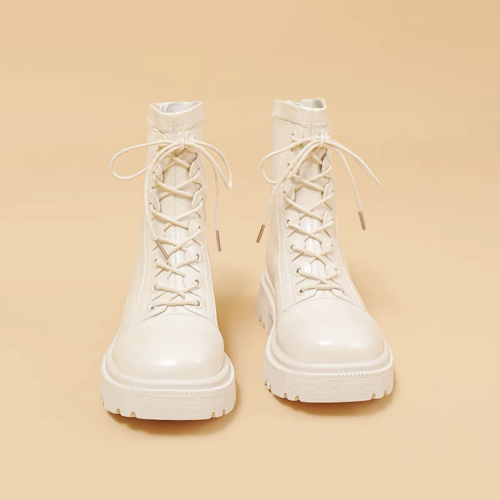 NIGO White Leather Lace Up Martin Boots #nigo21358
