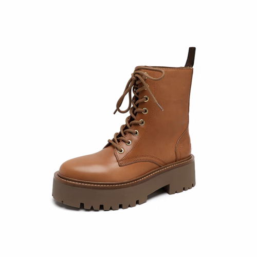 NIGO Leather Mid Length Lace Up Martin Boots Shoes #nigo21273