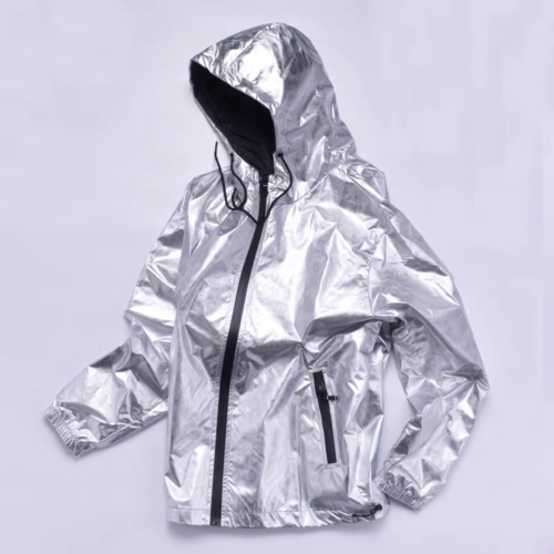 NIGO Silver Glossy Long Sleeved Hooded Jacket #nigo21415