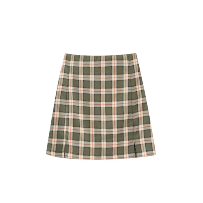 NIGO Checkered Half Pleated Short Skirt #nigo21398