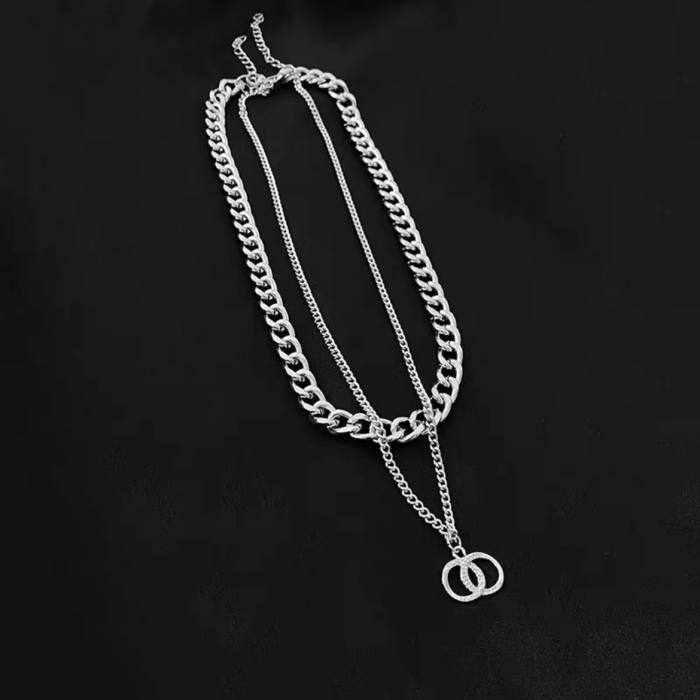 NIGO Double Chain Splicing Necklace #nigo21414