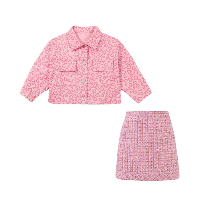 NIGO Pink Tweed Top Jacket Skirt Set Suit #nigo57327