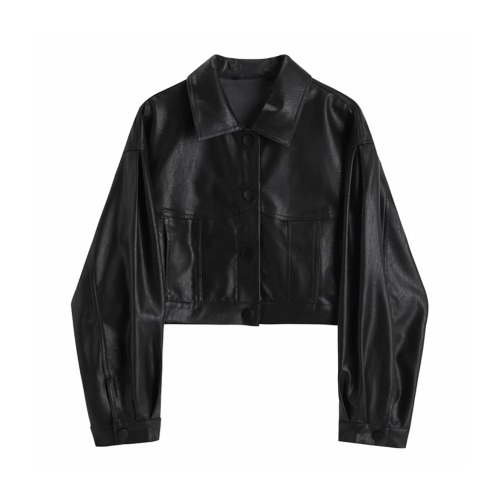 NIGO Black Long Sleeved Printed Leather Jacket #nigo94989