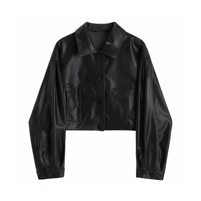 NIGO Black Long Sleeved Printed Leather Jacket #nigo94989