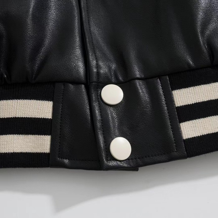 NIGO Long Sleeve Leather Jacket Coat Ngvp #nigo6253