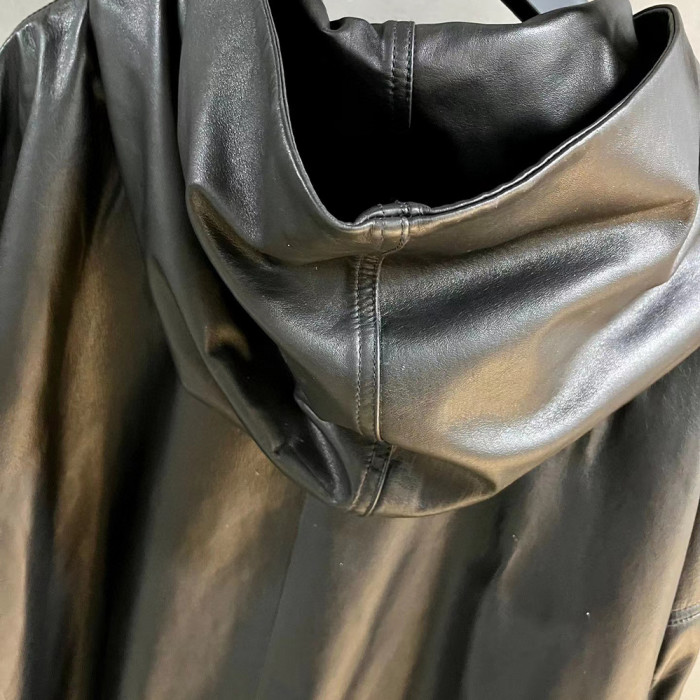 NIGO Leather Hooded Long Sleeve Loose Sweatshirt Ngvp #nigo6273