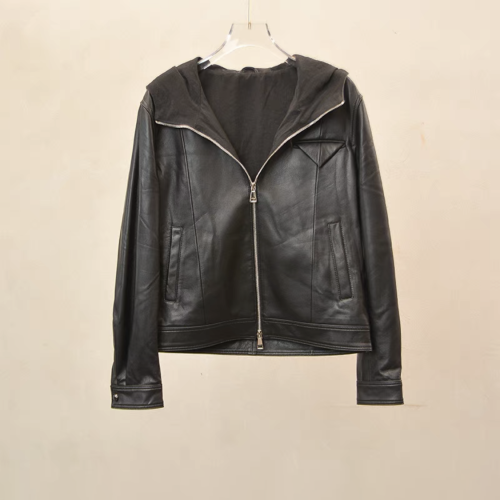NIGO Long Sleeved Hooded Leather Jacket #nigo21514