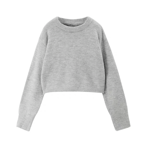 NIGO Grey Letter Long Sleeved Short Knit Sweater #nigo21533