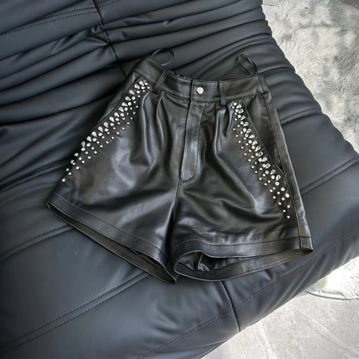NIGO Casual Drawstring Leather Jacket Straight Leg Shorts Ngvp #nigo6216