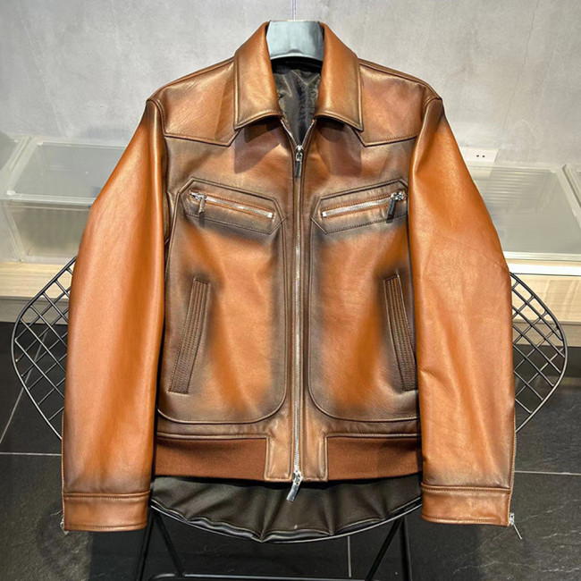 NIGO Long Sleeve Leather Jacket Ngvp #nigo6375