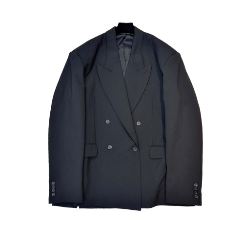 NIGO Suit Collar Double-breasted Jacket Men's and Women's Fashion Black Coats Oversized Jacket #nigo6444
