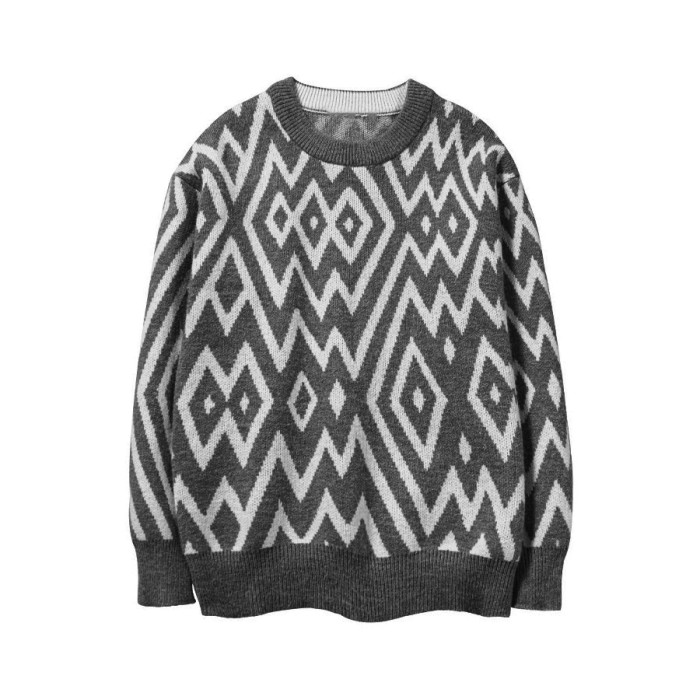 Round Neck Pullover Long Sleeve Knit Sweater #nigo96323
