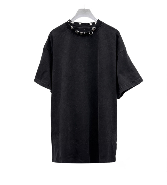 NIGO Perforated Metal Jewelry Round Neck Long Sleeve Sweatshirt Loose Fit Men's Fashion Black Oversized Shirt #nigo6483