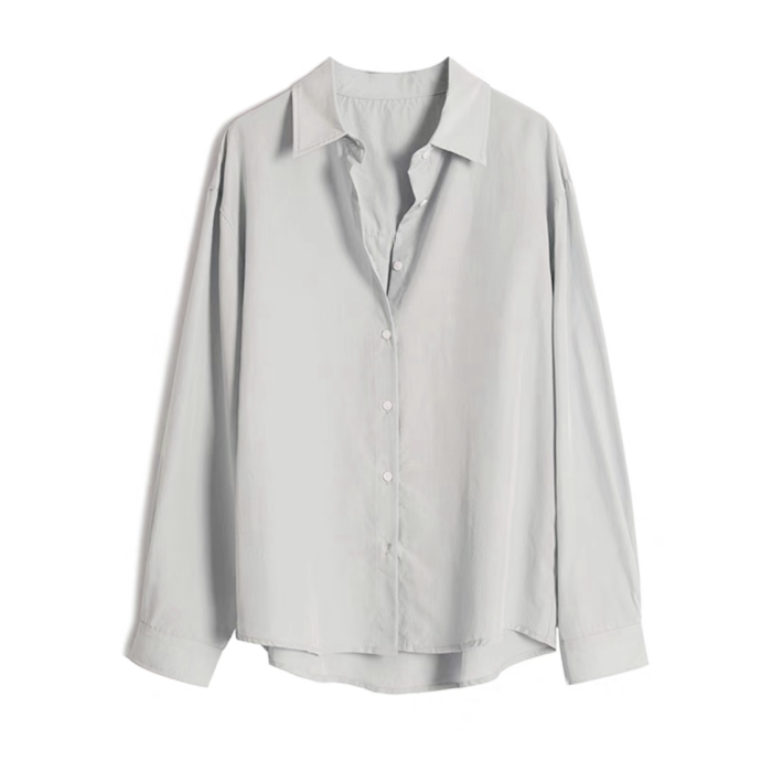 Grey Long Sleeved Buttoned Shirt #nigo96318