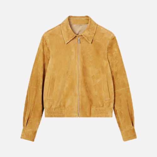 Yellow Fluffy Long Sleeved Leather Jacket #nigo21733