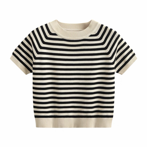 Knitted Stripe Letter Short Sleeve T-shirt #nigo21734