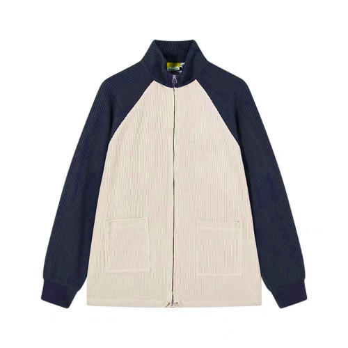 Colour Block Embroidery High Collar Double Zip Knit Jacket #nigo96362