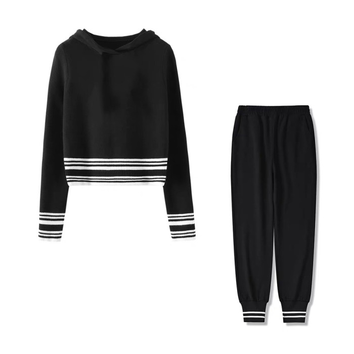 Women's Hooded Sweatshirt Sweatpants Pants Set Suit #nigo96357