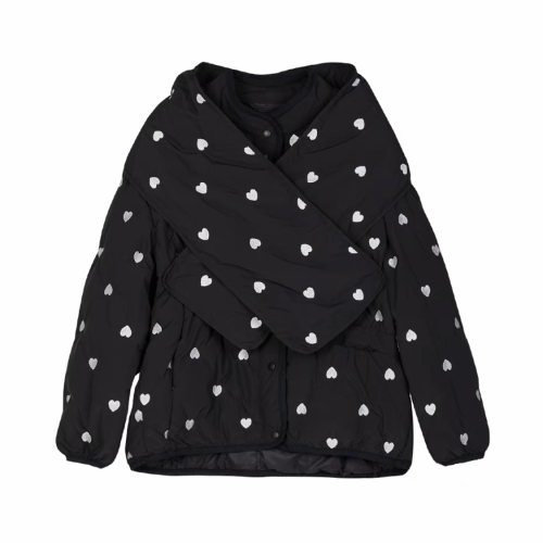 Black Polka Dot Hooded Cotton Jacket #nigo96374