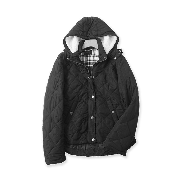 Women's  Hooded Cotton Jacket With Stand-up Collar #nigo96392