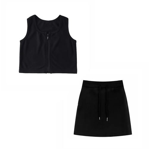 Sports Casual Vest Short Skirt Set #nigo21754