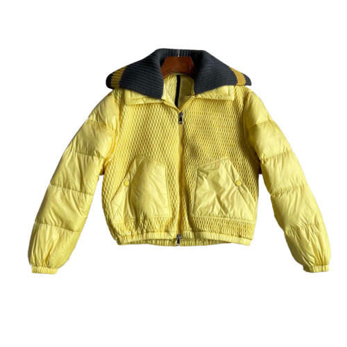 NIGO LOGO Double Zipper Large Pockets Solid Color Lapel Down Jacket Women's Fashion Yellow Jacket Puffer Down Coat Ngvp #nigo6545