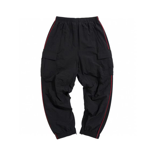 NIGO Red Line Workwear Drawstring Trousers Loose Casual Straight Pants Men's Fashion Black Workwear Pants Ngvp #nigo6294