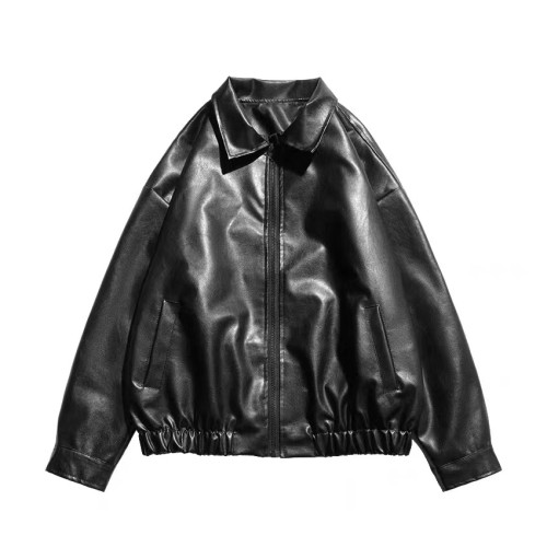 Men's Leather Zip Jacket Black #nigo96398
