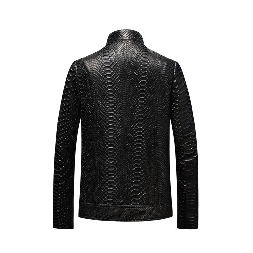 Leather Biker Jacket Coat #nigo96173