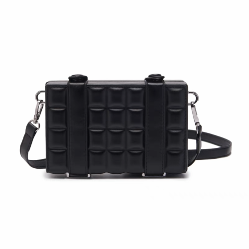 Leather Box Shoulder Strap Oblique Straddle Bag #nigo21779