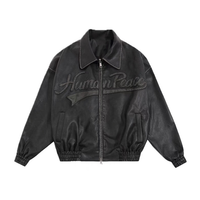 Studded Letter Leather Jacket #nigo96432