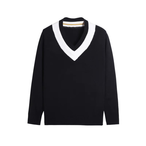 Black Knit V-Neck Sweater #nigo96416