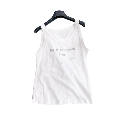 NIGO White Pleated Vest Letter Sleeveless Thin Top T-Shirt White Cotton Vest Ngvp #nigo6557