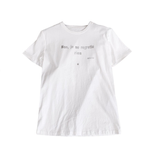 NIGO Monogram Printed Pleated Effect Round Neck Short Sleeve T-Shirt Women's Fashion White Letter Pleated T-shirt Ngvp #nigo6558