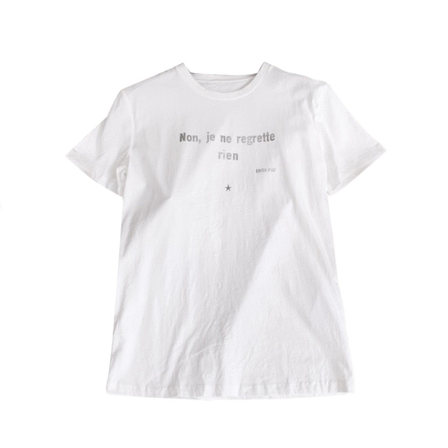 NIGO Monogram Printed Pleated Effect Round Neck Short Sleeve T-Shirt Women's Fashion White Letter Pleated T-shirt Ngvp #nigo6558