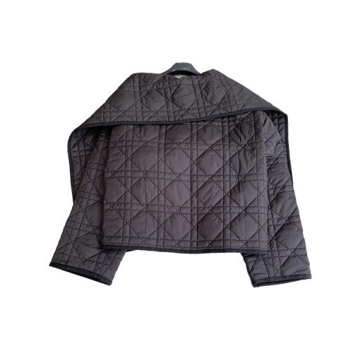 NIGO Solid Color Single-breasted Short Coat Ladies Fashion Black Cross Scarf Cotton Jacket Ngvp #nigo6576