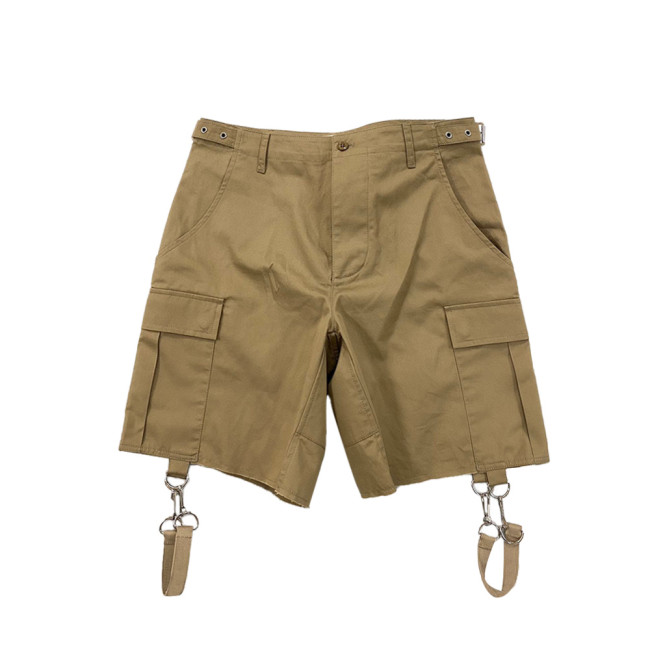 NIGO Solid Color Patch Pocket Drawstring Casual Shorts Men's Fashion Work Pants Men's Multi-Pocket Shorts Ngvp #nigo6617