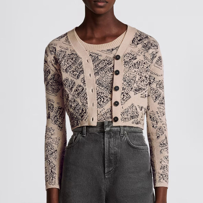 NIGO Colorblocking Pattern Printed Vest Knit Sweater Women's Fashion Multicolor Embroidered Vest Long Sleeve Cardigan Ngvp #nigo6568