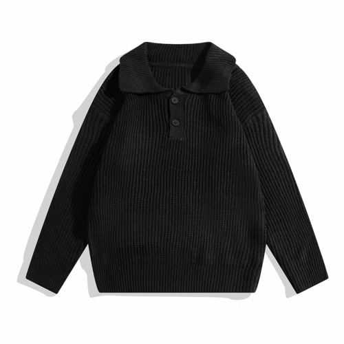 Black Lapel Knit Sweater #nigo96477