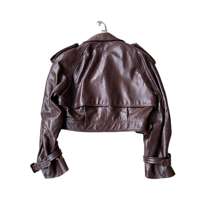 Vintage Short Leather Jacket Coat Ngvp #nigo6621