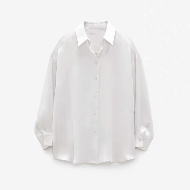 Satin Long Sleeved Buttoned Shirt #nigo21846