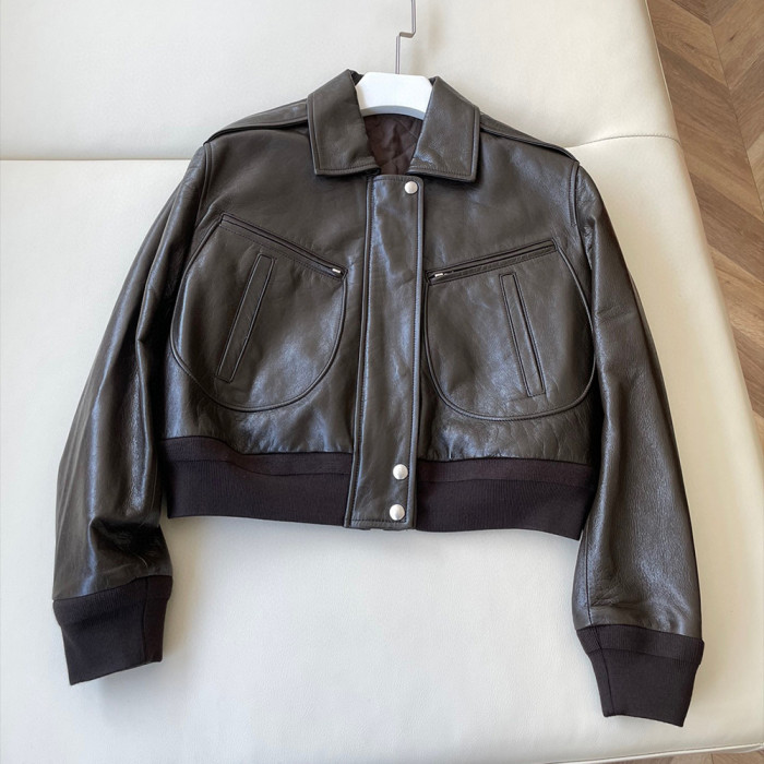 Women's Short Leather Jacket Ngvp #nigo6647