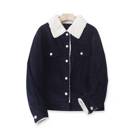 Lapel Splicing Lamb Down Cotton Jacket #nigo21874