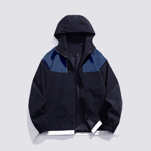 Colour Block Zip Hooded Jacket With Detachable Sleeves #nigo96535