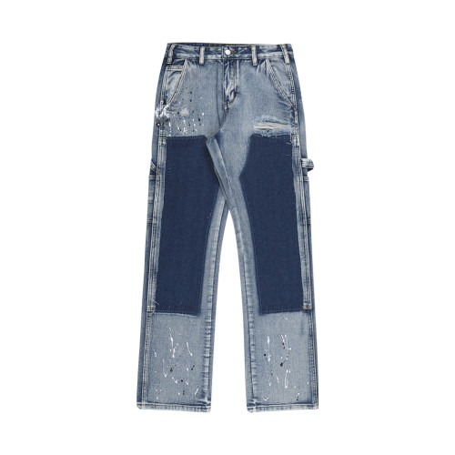 Vintage Blue Spliced Jeans Pants #nigo96557