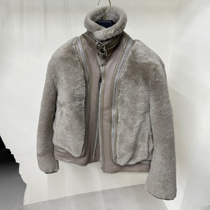 Removable Fur Leather Jacket Ngvp #nigo5666